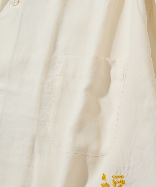 「HINSON」 7分袖シャツ LARGE オリーブ メンズ_画像4