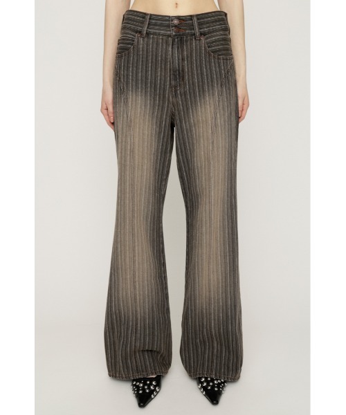 SLY ストライプ柄 デニムパンツ SLY（スライ） ワイドパンツ ジーンズ デニム デニムパンツ L/W STRIPE
