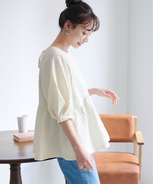 「titivate」 半袖チュニック M アイボリー レディース_画像6