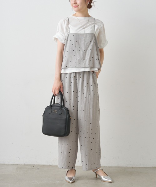 pual ce cin ワイドパンツ パンツ ドット柄イージーパンツ レディース
