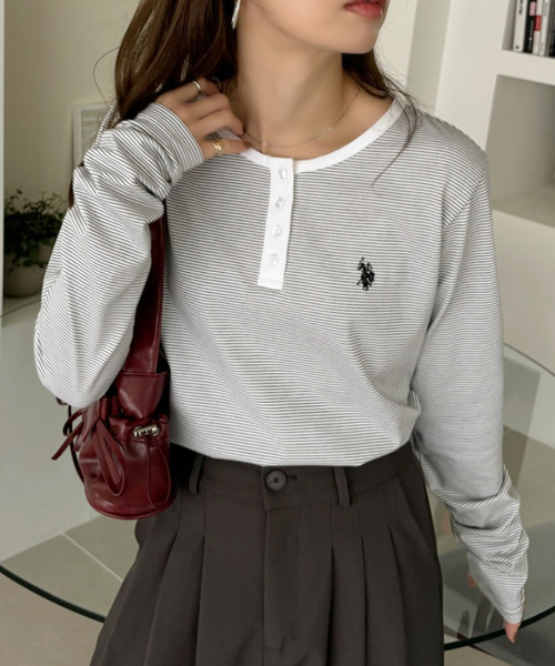 「U.S. POLO ASSN.」 長袖カットソー FREE ベージュ レディース_画像5