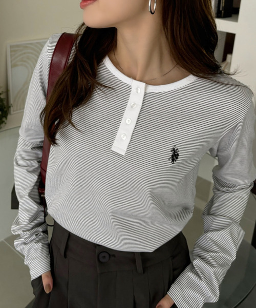 「U.S. POLO ASSN.」 長袖カットソー FREE ベージュ レディース_画像6