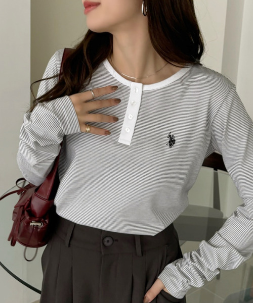 「U.S. POLO ASSN.」 長袖カットソー FREE ベージュ レディース_画像8