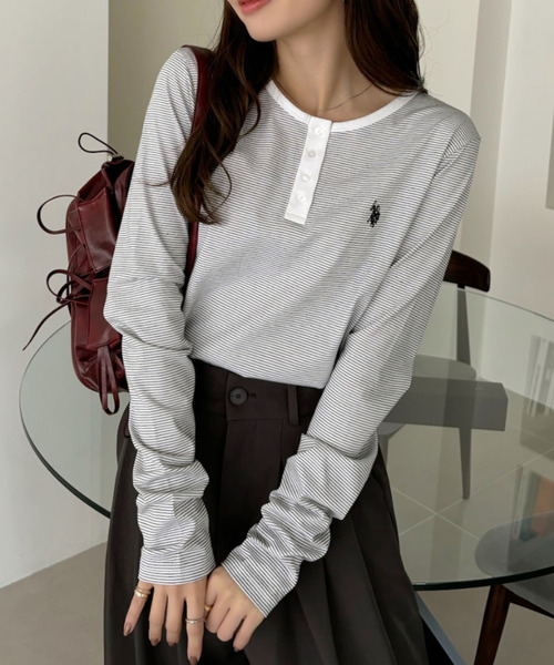 「U.S. POLO ASSN.」 長袖カットソー FREE ベージュ レディース_画像9