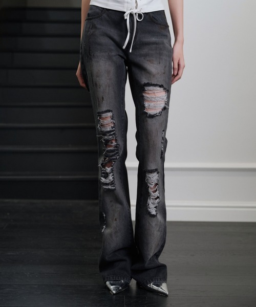 andwang Dameged wash denim pants デニム　パンツ ANDWANG ジーンズ デニム デニムパンツ Dameged wash denim pants