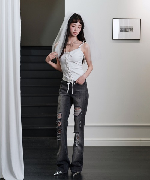 ANDWANG ジーンズ デニム デニムパンツ Dameged wash denim pants