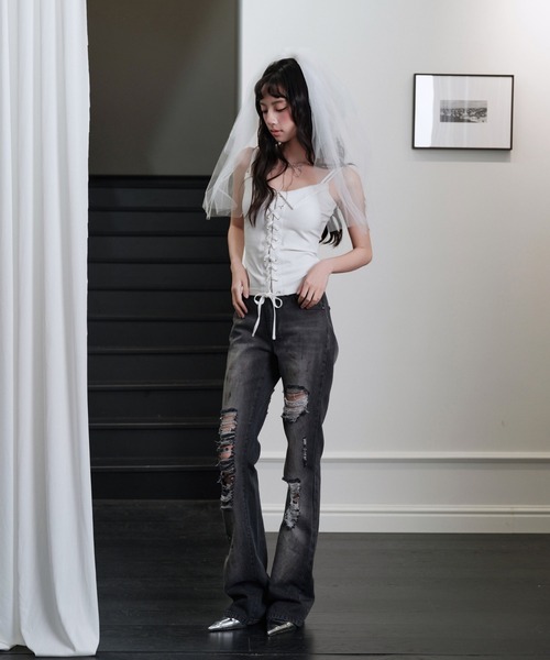 andwang Dameged wash denim pants デニム　パンツ ANDWANG ジーンズ デニム デニムパンツ Dameged wash denim pants