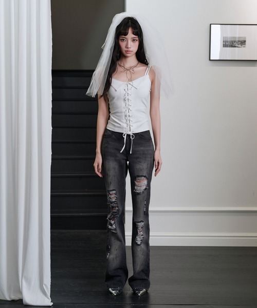 ANDWANG ジーンズ デニム デニムパンツ Dameged wash denim pants