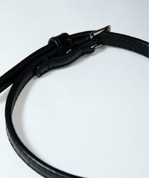 Carmelo チョーカー Croc-embossed Belt Choker / ブラックパテント