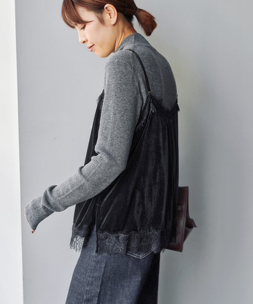 Spick＆Span（スピック アンド スパン） キャミソール ベロアレース
