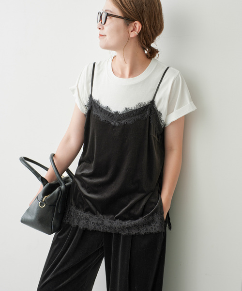 Spick＆Span（スピック アンド スパン） キャミソール ベロアレース