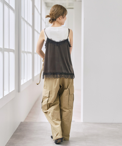 Spick&Span レースキャミソール Spick＆Span（スピック アンド スパン） キャミソール ベロアレース
