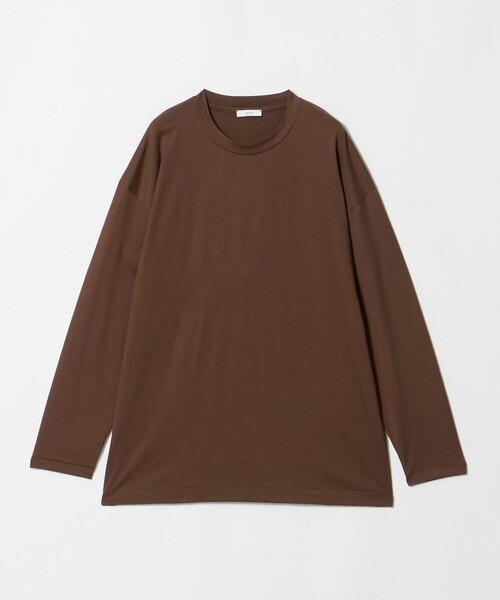 ATON ベージュ 長袖Tシャツ ATON（エイトン） tシャツ 「ATON」OVERSIZED LONG SLEEVE T-SHIRT