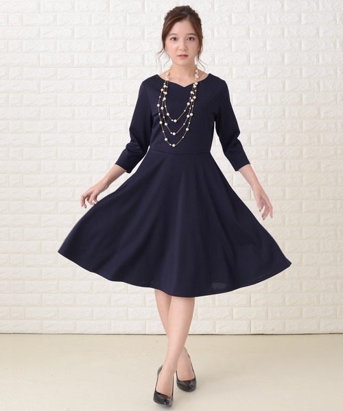Lace Ladies（レースレディース） ドレス 七分袖シンプルAライン