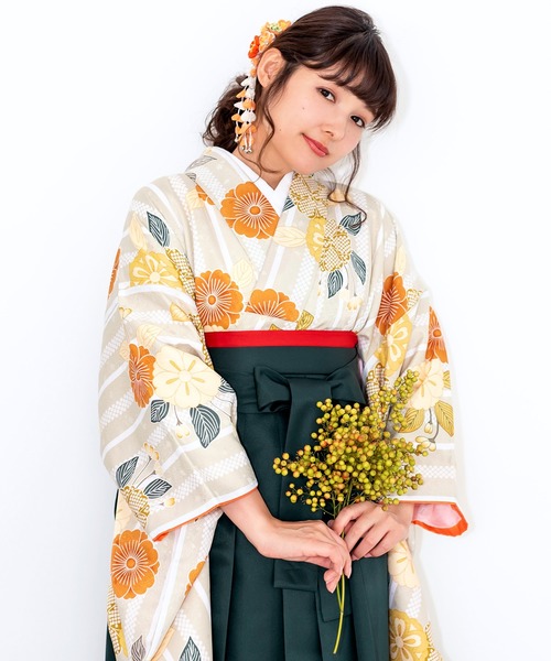 KYOETSU（京越） 着物 レディース 簡易袴 5点セット( 着物 + 袴 + 襦袢