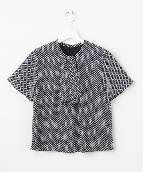 tシャツ Tシャツ レディース 「2WAY」幾何プリント ボウタイ
