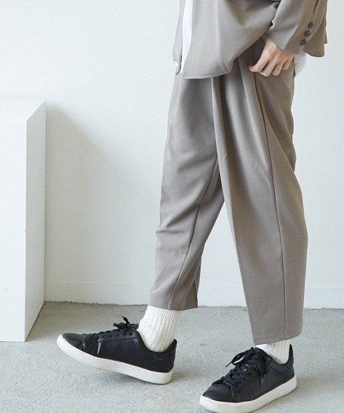 Bling Leads スラックス パンツ Bling leads梨地 アンクルワイド