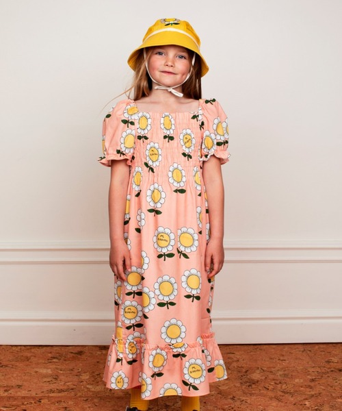ワンピース Mini Rodini フラワーイラスト パフスリーブロングスカート Zozotown Yahoo 店 通販 Yahoo ショッピング