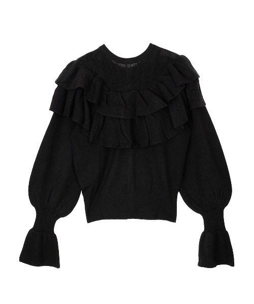 Ameri ニット 2WAY RUFFLE KNIT TOP レディース : ZOZOTOWN