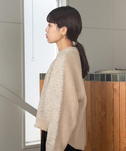 amiur トップス　あ Amiur（エミレ）の「two tone rib long tops（Tシャツ/カットソー