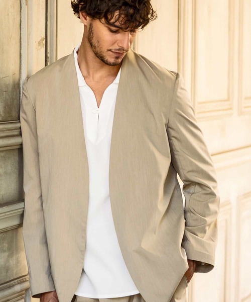 1PIU1UGUALE ノーカラージャケット　テーラードジャケット　メンズ　M 1PIU1UGUALE3 RELAX ジャケット ノーカラージャケット 1PIU1UGUALE3