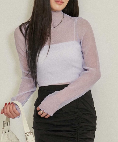 ANAP（アナップ） tシャツ シアーサムホールハイネックトップス