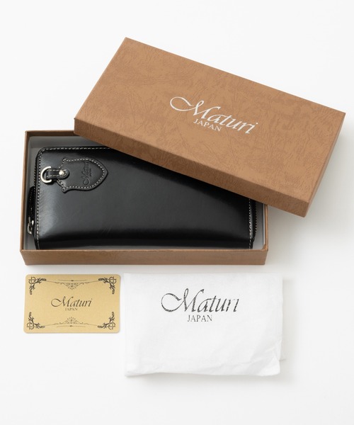長財布 オイルレザー メンズ イタリアンレザー ブラック ヌメ革 総革 本革 Maturi JAPAN（マトゥーリジャパン） 長財布 財布 プッチーニ