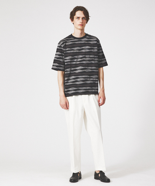 ABAHOUSE tシャツ 「アンサンブル対応」ウェーブ ボーダー 半袖T
