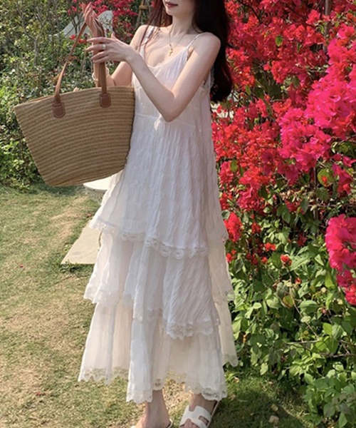 DAY CLOSET ワンピース レディース ワッシャーティアードキャミ