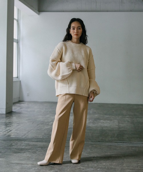 極美品⭐︎column ボリュームスリーブ ベージュニットセーター Girly Doll（ガーリードール） ニット セーター ボリュームスリーブ