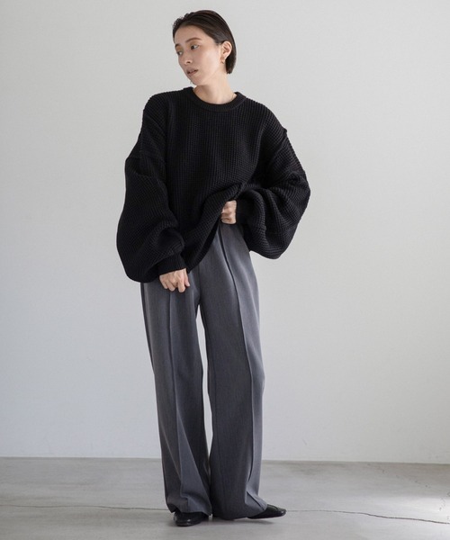 ニット セーター オーバーボリュームスリーブニット レディース select MOCA ニット セーター オーバーボリュームスリーブニット