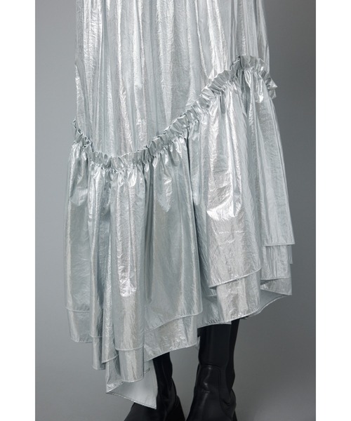 スカート HeRIN.CYE Asymmetry gather skirt HeRIN.CYE ［予約］Asymmetry gather skirt BLK -靴