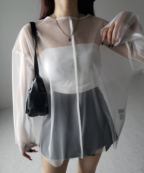 M me eme チュール　トップス M me eme／Candy sleeve tulle tops (eme10343