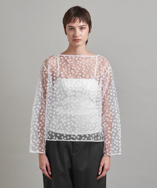 ロエフ LOEFF 美品 キュプラ レーヨン オーバーサイズ半袖シャツブラウス LOEFF シャツ ブラウス レディース 「LOEFF」クローバー エン