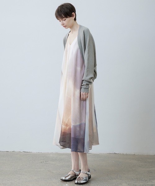 tageechita アートグラデーションプリント フレアキャミワンピース tageechita ワンピース 「tageechita」アートグラデーション