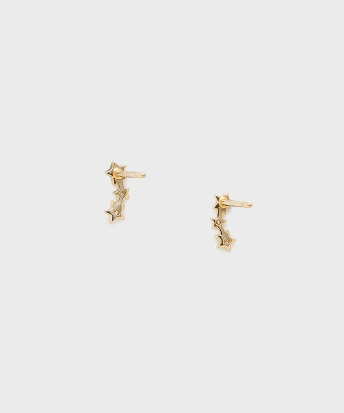ピアス K10ダイヤモンドピアス レディースの画像