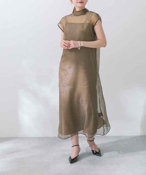 kaene アシメインナーオーガンジードレス 値下げしました】kaene