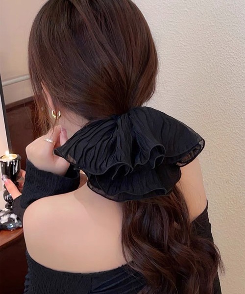 leune（ルネ） シュシュ シアービッグフリルシュシュ レディース