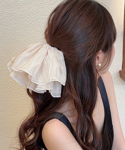 leune シュシュ シアービッグフリルシュシュ レディース : ZOZOTOWN 