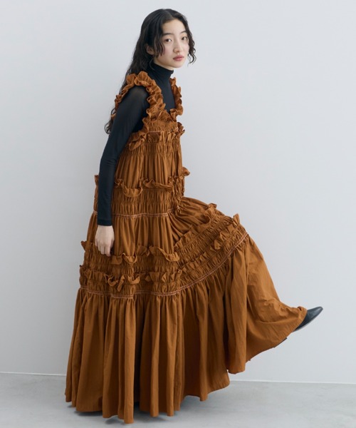 PERNA（ペルナ） ワンピース ギャザーキャミフリルワンピース