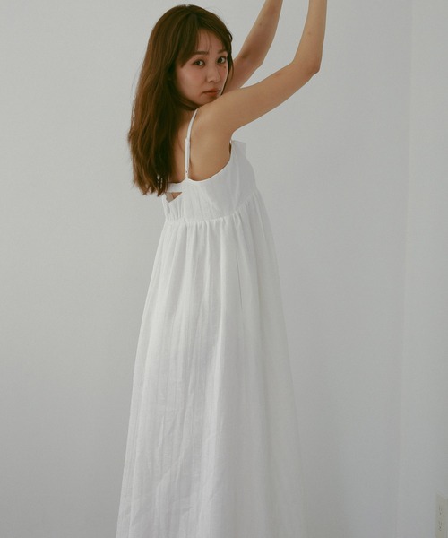 cen. ジャガードキャミワンピース　White Jacquard Camisole One piece White / ジャガード キャミソール