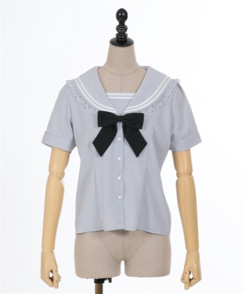 axes femme POETIQUE ブラウス シャツ リボン付セーラーカラー