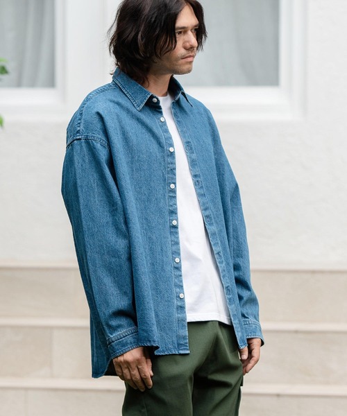 CAMBIO（カンビオ） シャツ ms5736-Leopard Accent Denim Shirts