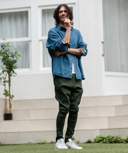 CAMBIO（カンビオ） シャツ ms5736-Leopard Accent Denim Shirts