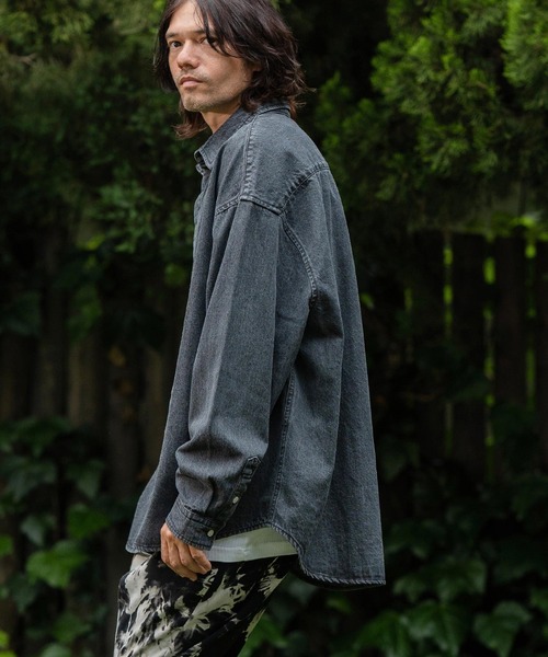 CAMBIO（カンビオ） シャツ ms5736-Leopard Accent Denim Shirts