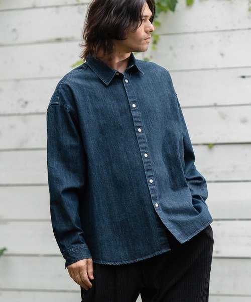 CAMBIO（カンビオ） シャツ ms5736-Leopard Accent Denim Shirts