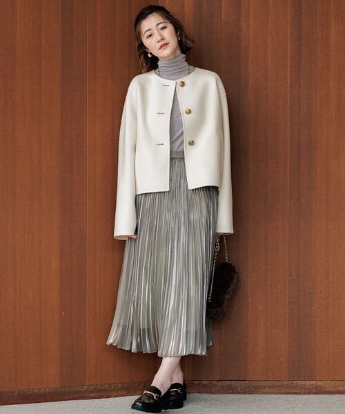 極美品✨23区 ノーカラー ウールジャケット ネイビー 38 Mサイズ ポンチョ 極美品✨23区 ノーカラー ウールジャケット ネイビー 38 Mサイズ