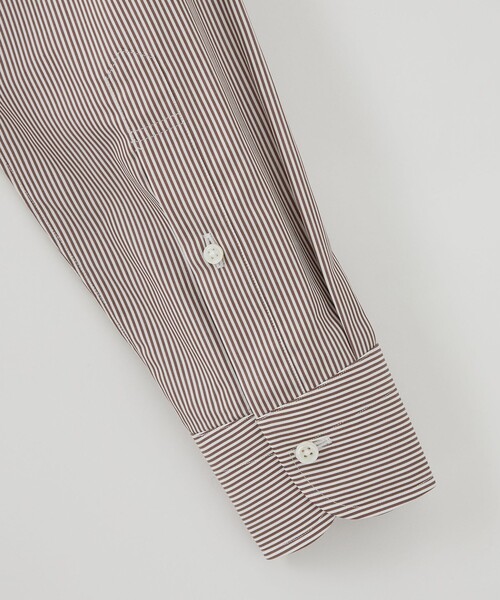 ブラウンストライプシャツ UNITED ARROWS フォーマル シャツ ブラウン キャンディ
