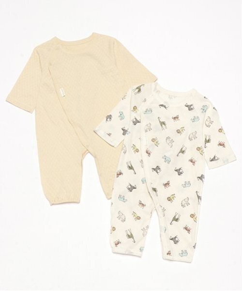 petit main ベビー服 ロンパース 「オーガニック」2WAYオール2P