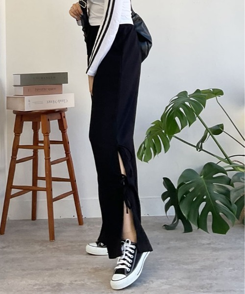 ダブルフェイスジャージー スリットパンツ　サイズ0 AZUL BY MOUSSY スウェットパンツ ジャージ T/Fクリーンクール